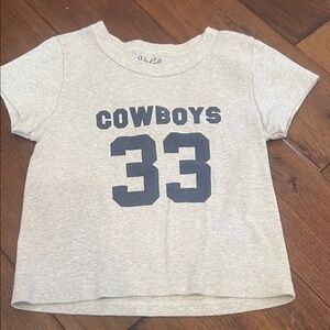 Brandy Melville Light Gray Kids Tee with Navy Print